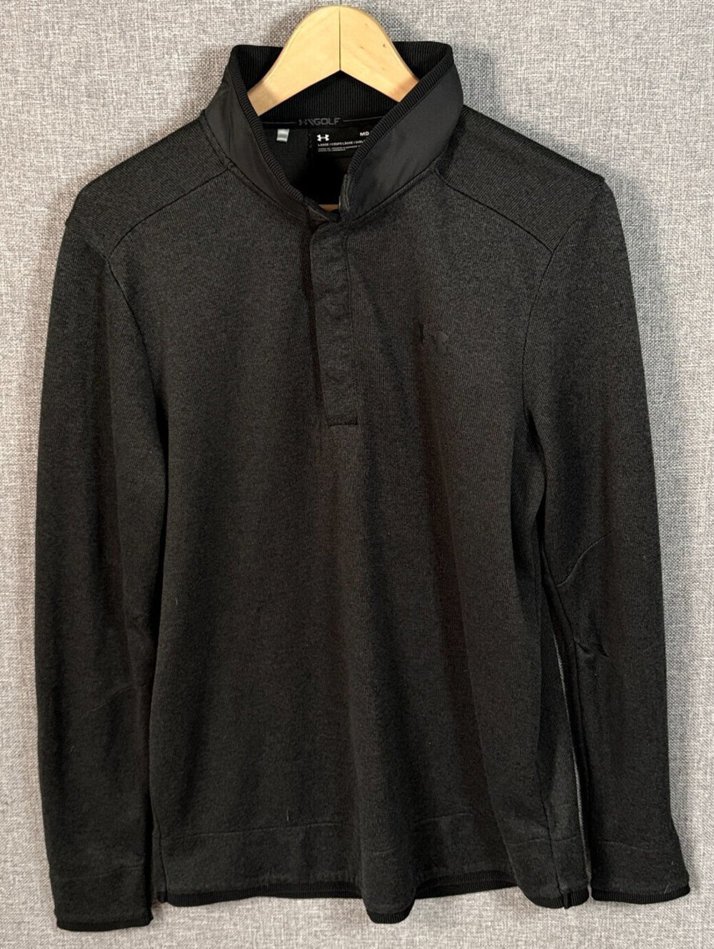 Under Armour Cold Gear Jumper Mens M Loose Fit Black Long Sleeve 1/4 Zip Fleece